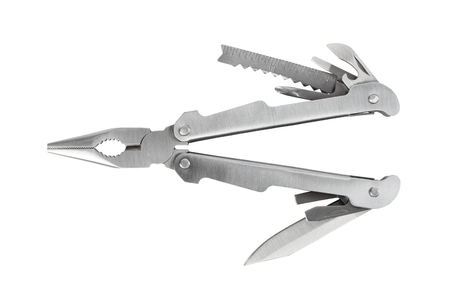 Multitool isolated on white background