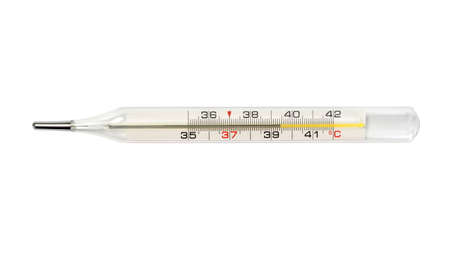 Old medical thermometer isolated on white background