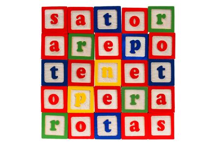 Sator square made from letter blocks
