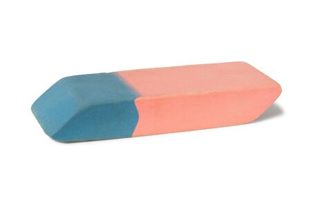 Rubber eraser for pencil and ink pen isolated on white backgroundの写真素材
