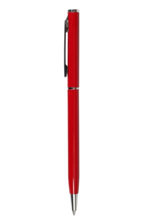 Red ballpen isolated on white backgroundの写真素材
