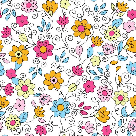 seamless vector pattern floral flowerのイラスト素材