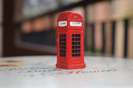 London Phone Booth Miniature Resin Made Souvenir. High-quality photoの写真素材