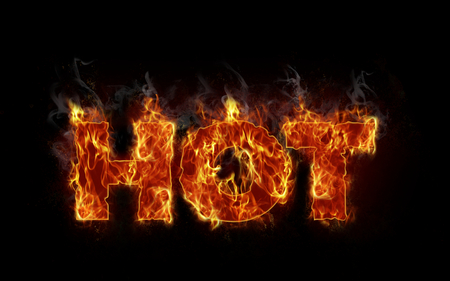 Burning hot letters in business conceptの写真素材