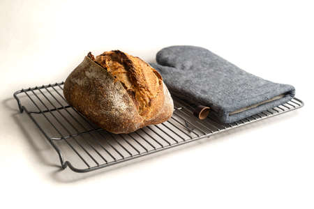 Fresh baked loaf of homemade sourdough bread
