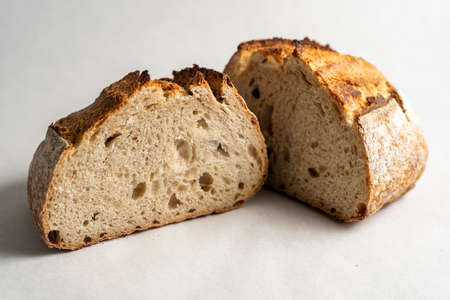 Fresh baked loaf of homemade sourdough bread