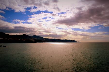 Morning in a Spanish square in Nerjaの素材