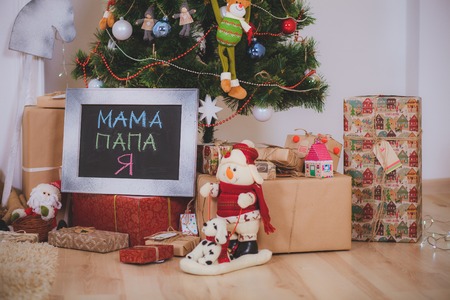 Christmas toys presents  Rustic styleの写真素材