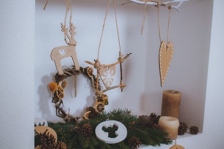 Christmas vintage presents and toysの写真素材