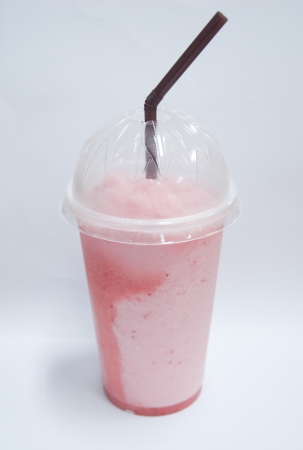 Storm Berry flavored smoothies in plastic cups.の写真素材