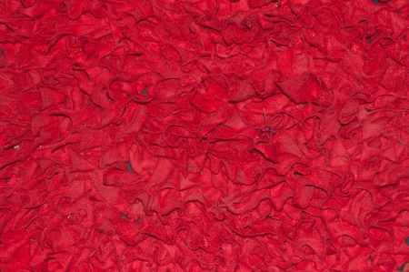 Gray, red napkins made of fabric scraps.の写真素材