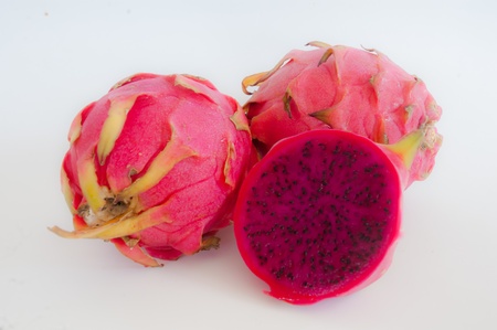 The dragon fruit on a white backgroundの写真素材