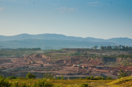 Coal mining, coal mining district, Lampang Province, Thailand, is used for generating electricity の写真素材