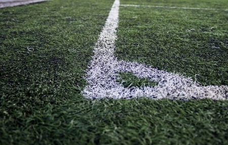 Corner of the soccer fieldの写真素材