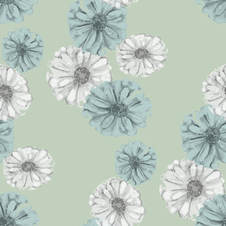 Gerbera floral pattern in similar colors. Classy and classic atmosphere.のイラスト素材