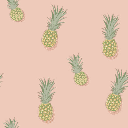 seamless pineapple patternのイラスト素材
