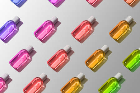 Antibacterial Sanitizing Gel For Hands of Bright Gradient Colors. Protection Against Coronavirus....