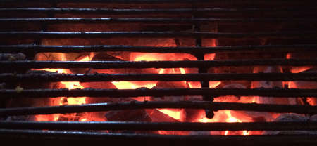 Charcoal in stove. Charcoal grill ready.の素材