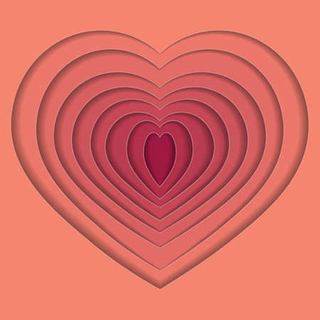 Paper cut Heart. Vector illustration Eps 10