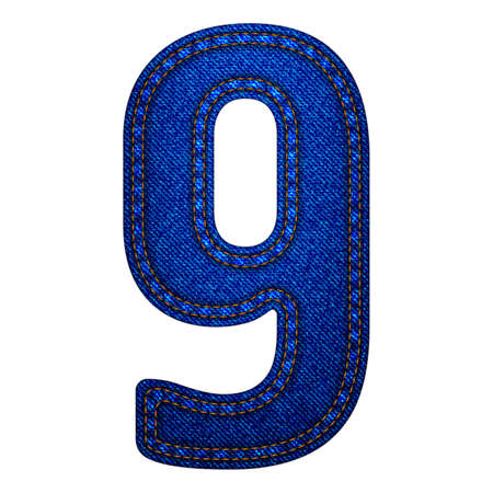 Jeans alphabet letters number 9, Vector illustration modern template designのイラスト素材