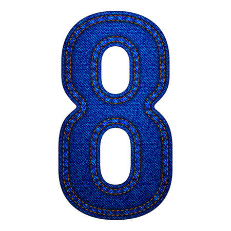 Jeans alphabet letters number 8, Vector illustration modern template designのイラスト素材