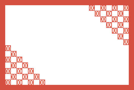 Japanese-style red frameのイラスト素材
