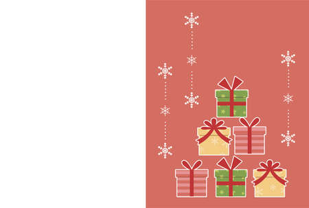 Christmas cards in the gift boxのイラスト素材