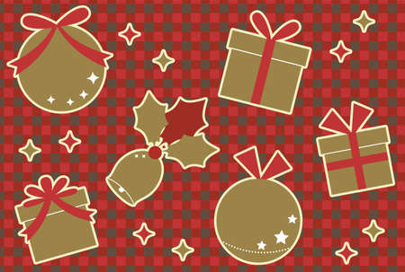 Christmas Ornament and Gift Box Setのイラスト素材