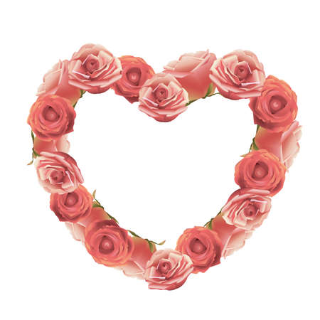 Rose Flower Heart Frameのイラスト素材