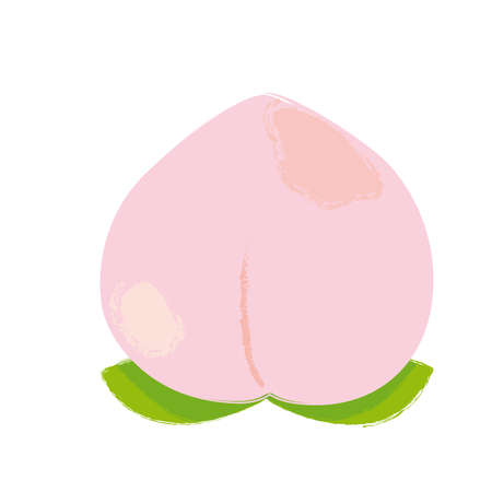 Illustration of a peachのイラスト素材