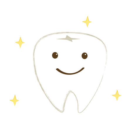 Image illustration of shiny teeth