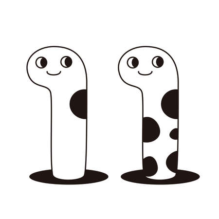 Two black and white chinanagosのイラスト素材