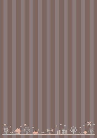 Townscape Simple A4 Vertical Brown Stripe Backgroundのイラスト素材