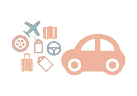 Image of car life going out in the carのイラスト素材
