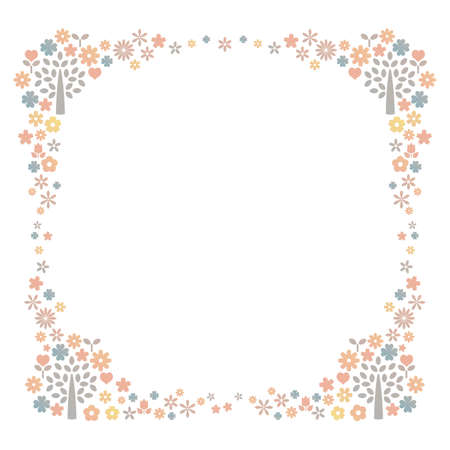 Small Flower Frame Squaresのイラスト素材