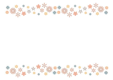 The frame of the flower up and down line A4 sideのイラスト素材
