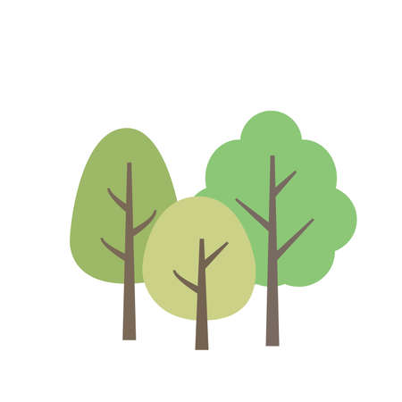 Simple three-tree illustrationsのイラスト素材