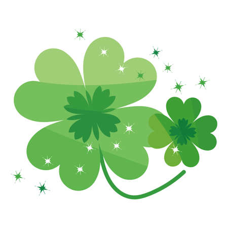 Glittering four-leaf cloverのイラスト素材