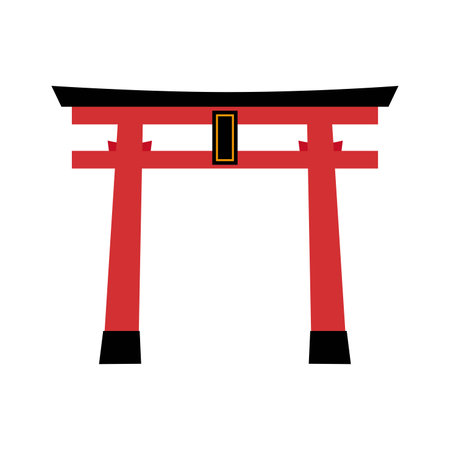 Simple torii gate illustrationのイラスト素材
