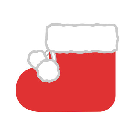 Christmas red boots illustrationのイラスト素材