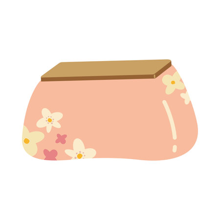 Illustration of floral pink kotatsuのイラスト素材