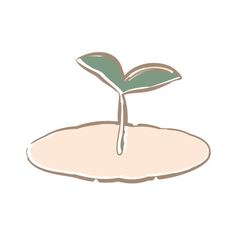 Green sprout growing out of soil. Ecology concept. Vector illustrationのイラスト素材