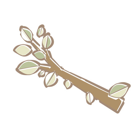 Illustration material: Tree branch 3 Soft touchのイラスト素材