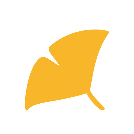 Yellow ginkgo leaf simple iconのイラスト素材