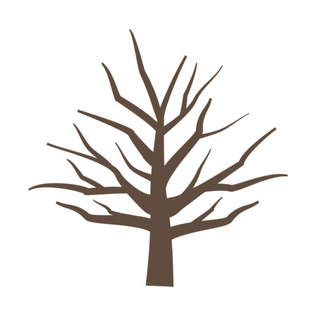 Image illustration of a tree with fallen leaves/dead treeのイラスト素材