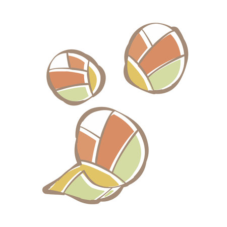 Simple and cute camellia bud illustration with soft line drawing touchのイラスト素材