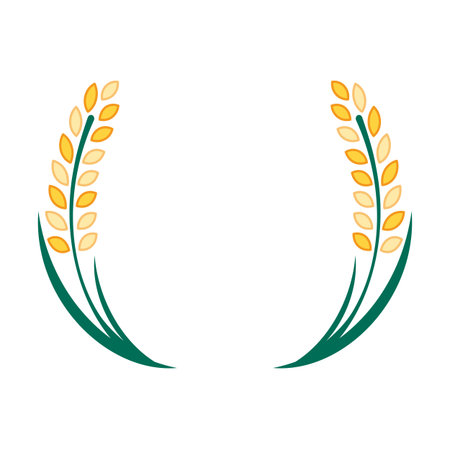 Simple and round rice ear frameのイラスト素材