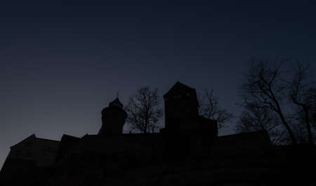 silhouette of a castleの写真素材