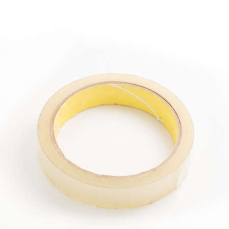Stationery clear tape for domestic affairs, on a white background.の写真素材
