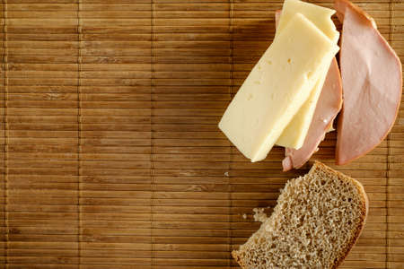 Morning breakfast on wooden backgroundの写真素材